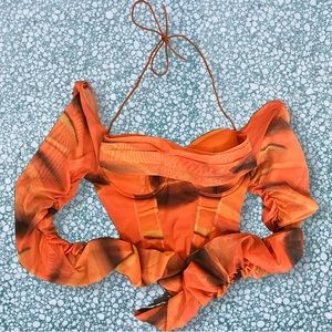 sirens/f21 orange corset top